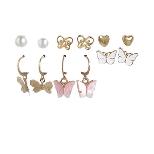 Vembley Combo of 6 Pair Beautiful Gold Plated Crystal Butterfly Hoop Earrings (B09N1CCDKY) Amazon Price History, Amazon Price Tracker