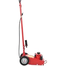 22 Ton Air Hydraulic Floor Jack for Heavy Duty Trucks & Tractors 44,000 LBS Capacity, Low Profile 9"-17.7", 4 Adapters 10/25/60/100mm, 46" Adjustable Handle Dual Power Air/Hydraulic