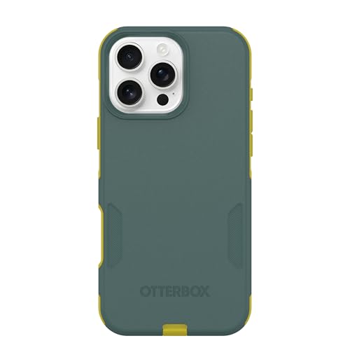 Image of OtterBox iPhone 16 Pro Max (Only) - Commuter Series MagSafe Case - Ocean Sunrise (Green & Yellow) - Built-in Magnets - Slim & Tough - Pocket-Friendly - with Port Protection