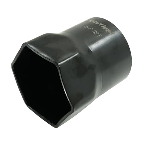 Image of 2-3 /4-Inch 6 Point Wheel Bearing Locknut Socket, 3 /4-Inch Drive, for Axle Nut Socket, Remove and Install Wheel Bearing Nuts, Carbon Steel, Powder-Coated (2-3 /4 inch 6PT, 3 /4 inch Drive)