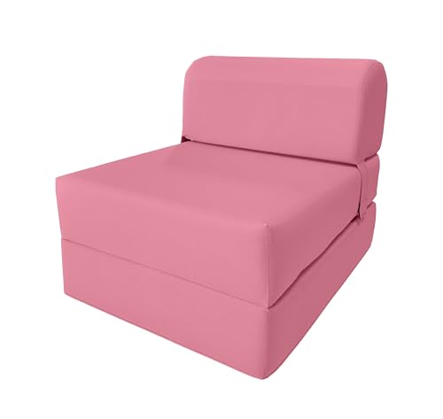 D&D Futon Sleeper Chair Foldable Bed Pink 70x24x6