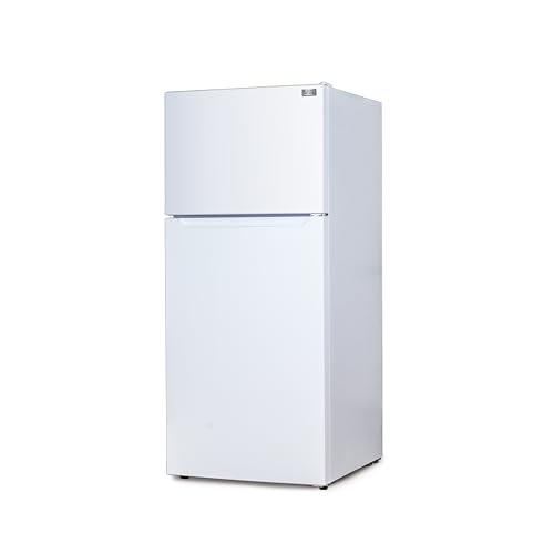 BLACK+DECKER 18.1 Cu. Ft. Top Mount Refrigerator with Ice Maker, 2-Door Refrigerator with Top Freezer, Freezer with Icemaker and Adjustable Temperature Control, ENERGY STAR, BR1810HIMW, White