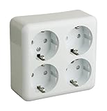 🔌 Toma de tierra en línea Base schuko de 4 tomas 16A/250V~ Electro Dh 36.470/4B/B 8430552106981