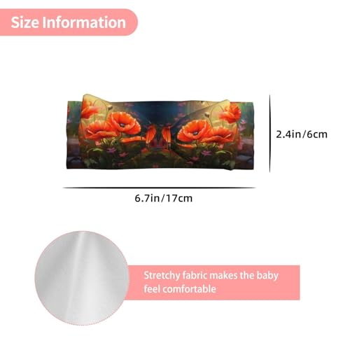 poppy flowers1 Picture Baby Bow Headband Super Stretchy Soft Bows Hair Accessories for Newborn Infants Toddlers Kids Girls3