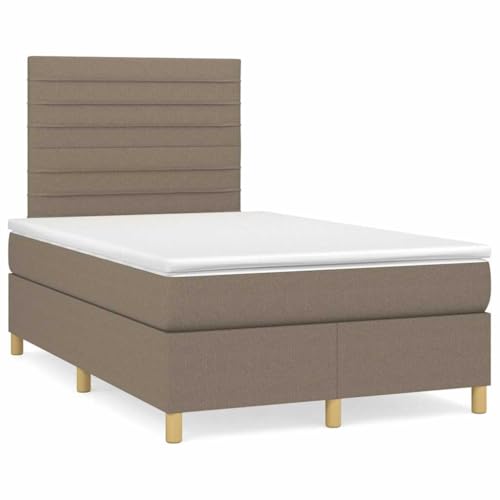 Genérico Cama Box Spring con colchón y LED Tela Gris Taupe 120x190 cm,Mobiliario,Camas y Accesorios,Camas y somieres-3270257