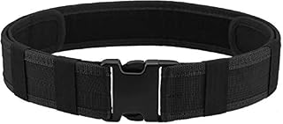 AGPTEK Duty Belt, Nylon Tactical Combat Outdoor Airsoft Belt Police Security Gear Black Utility Nylon Belt Quick Release for Airsoft Outdoor Activity