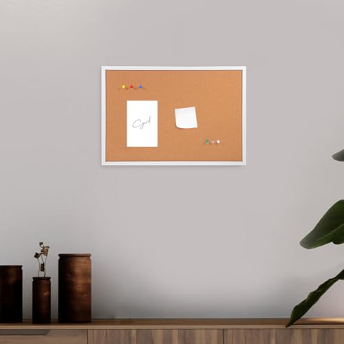 Tableau liège cadre en bois 35x50 cm support mémos mural - 6