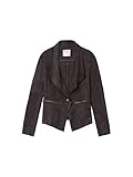 Lange Ärmel Sandwich Damen Bikerjacke in Wildlederoptik