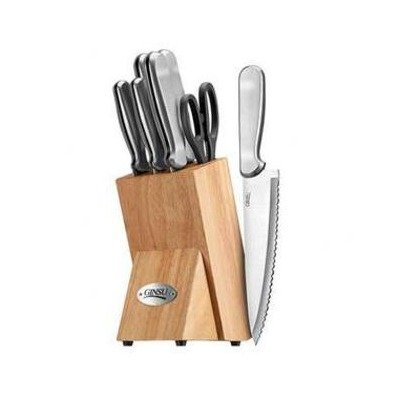 8 Piece Stainless Cutlery with Block Set in Natural