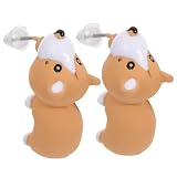 POPETPOP Pendientes de Gota Oídos Forma de Animal en Arcilla Polimérica, Accesorios Creativos y Divertidos para Mujer en Cumpleaños y Fiestas