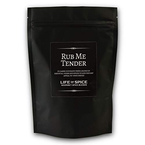 Life of Spice Rub Me Tender BBQ Rub | All Purpose Spice Rub for Meat, Fish and Veg | Large Pack (175g) with Recipe Card | Paprika, Thyme, Black Pepper and Bay Leaves | Tasty Chilli Free Barbecue Rub