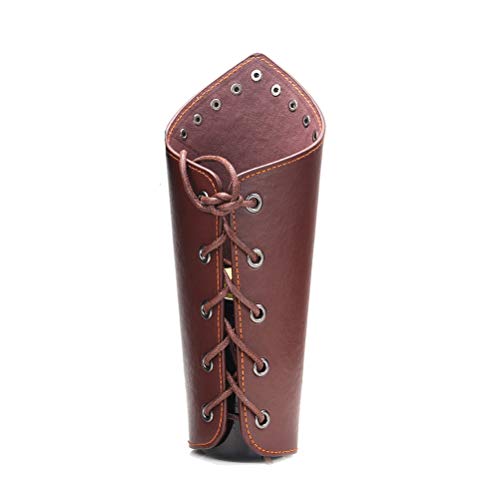 Elefan Cornelia Underwear Men's Side Laces Up Knight Viking Pirate Armor Long Waistcoats Vests Long Bracer Costume Set Brown, Large(Chest 41-42) #TOP3
