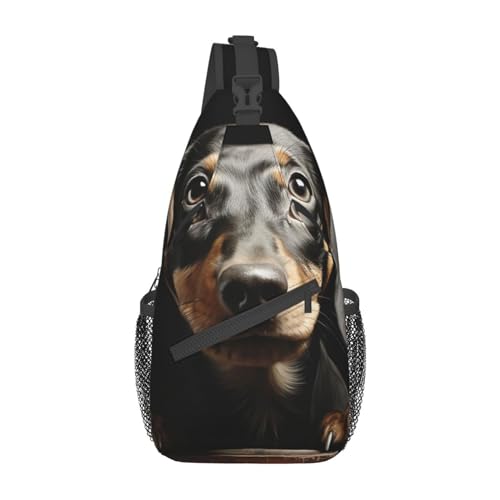 Sac bandoulière homme femme motif teckel tendance tendance et voyage