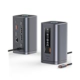 Baseusドッキングステーション、Spacemate(Windows)トリプルディスプレイ11イン1、4K@60Hz HDMI&DP、10Gbps USB A/Cポート、ギガビットイーサネット、3.5mmオーディオ、100W PD、ノートパソコンドッキングステーション、Dell/HP/Lenovo/Asus/Acer用