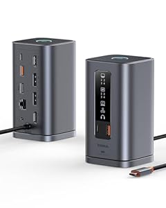 Baseus Docking Station Spacemate Series 11-in-1 docking station 3 monitoren met 2 x HDMI 1 x DP 4K @ 60Hz, 3 x USB-A/C 10 Gbps, 1 Gbps Ethernet, 100 W PD, compatibel met laptop