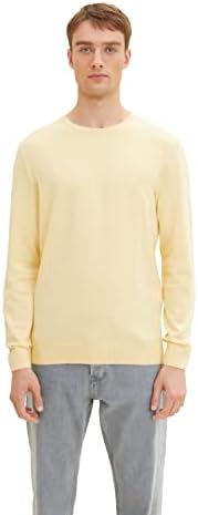 TOM TAILOR Męskie Sweter z dzianiny Basic Crewneck