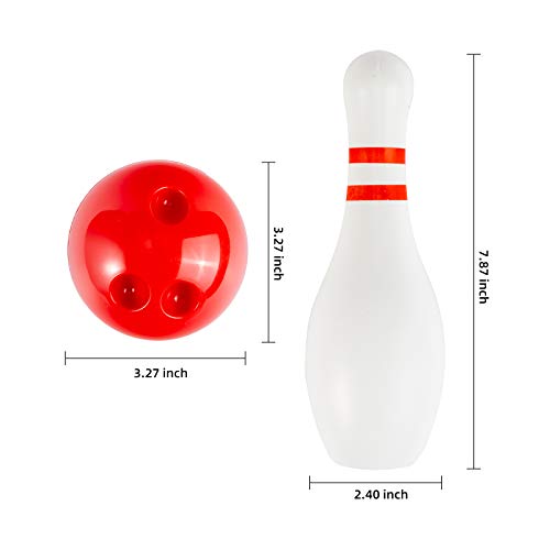 Puzzle King Light Up Kids Bowling Set Includes 6 Pins And 1 Ball Bowling Pins Toy Set For Kids Toddler Indoor & Outdoor Games For Boys Girls 7 Pcs, Height 7.87Inch #TOP2