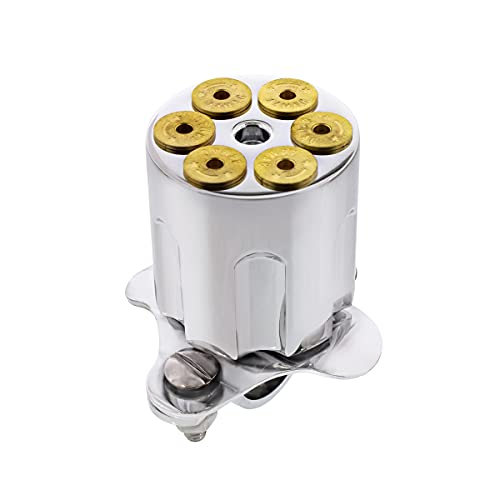 United Pacific Chrome Aluminum Gun Cylinder Steering Wheel Spinner,70106