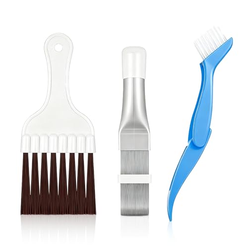 LBJFYHJN 3 Stück Profi Lamellenkämme und Reinigungsbürsten, Aus Edelstahl und Robusten Borsten, Ideal für Wartung von Klimaanlagen und Kältetechnik