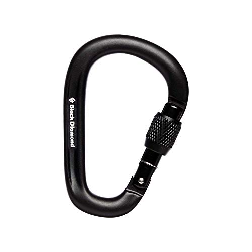 BLACK DIAMOND PearLock Screwgate Climbing Carabiner HMS Shape Black