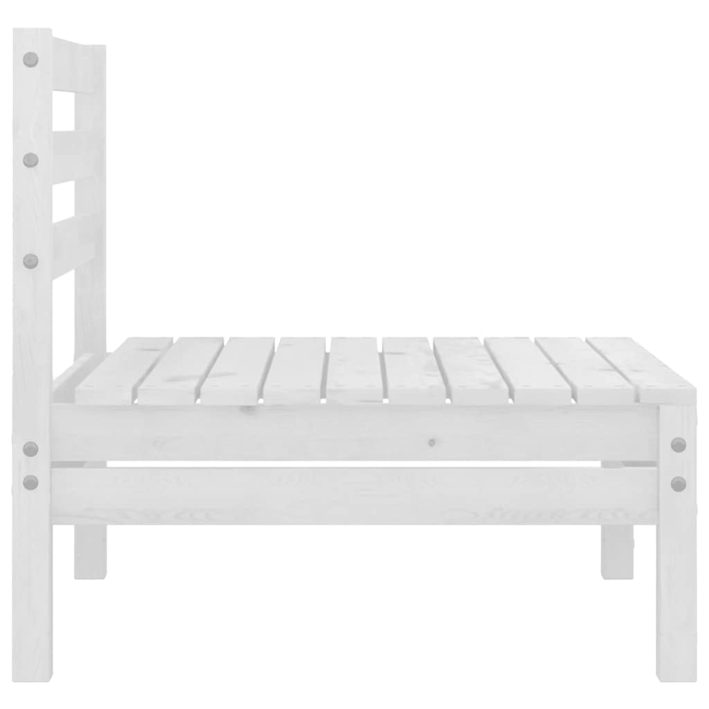 Set Divani da Giardino 7 pz Bianco in Legno Massello di Pino per Relax Esterno e Lounge con Tavolo e Sedie per Terrazza Patio e Veranda resistente e modulare