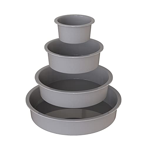 Round Silicone Cake Pans, Set Of 4 Silicone Cake Molds, Nonstick Silicone Baking Molds For Tiered Cakes, Rainbow Cakes, Birthday Cakes And Chocolate Cakes - 3+5+7+9 Inch #TOP1