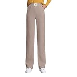 Generisch Cordhose Damen Winter Warm Gefüttert - Wide Leg Thermohose Lang Dickes Fleece Freizeithose - High Waist Stoffhose mit Elastischem Bund oder Kordelzug