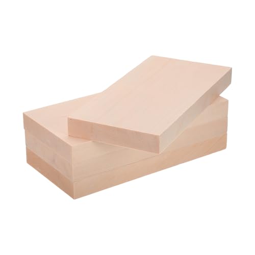QUARKZMAN 4 Stücke Basswood Schnitzblock, 0,8x4x8 Quadratische Holzdübelblöcke Holzstücke für DIY, Kunstdekoration, Handwerksschnitzen, Handgeschnitzt