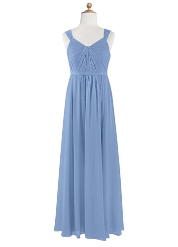 Long Girls's Sleeveless Bridesmaid Dresses for Junior Simple A Line Flower Girl Dress Sleeveless Blue Jr Bridesmaid Dresses for Girl 7-16 Little Infant Junior Formal Gown4
