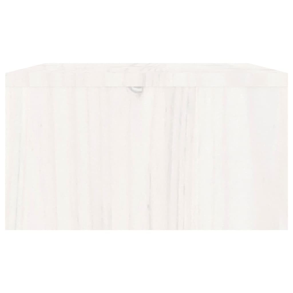 Supporto per monitor in legno di pino, supporto da scrivania con 2 cassetti, bianco, 100 x 27 x 15 cm, rialzo per monitor per ufficio e home office