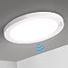 Produktbild LED Deckenlampe mit Bewegungsmelder 18W, Deckenleuchet panel, mit Bewegungssensor, Farbtemperatur Einstellbar 3000K /4000K/6500K, IP20 Wasserfest Leuchte für Flur Treppe Keller Bad Garage Carport