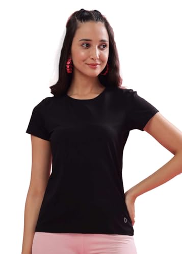 Image of Dollar Women's Solid Stretchable Cotton Round Neck Tshirt