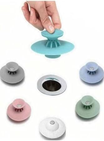 Yuvarlak Silikon Lavabo Ve Küvet Süzgeci, Lavabo Tıkacı - Görsel 1