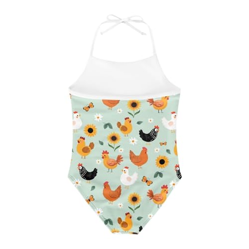 Image of ELEQIN Cartoon Animal Cute Girls One Piece Swimsuit Adjustable Swimwear for 3Y-10Y