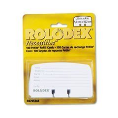 Rolodex Corporation Products – Card Refills, for Petite Card Files, 2-1/4″x4″, White – (2-Pack of 100)