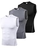 SPVISE 3 Pack Dry Fit Sleeveless Base Layer for Men Athletic Compression Tank Tops Performance Muscle Shirt Swim Running Gym