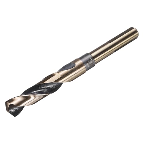 sourcing map 5/8" Drill Bit 1/2" Reduced Shank 3-flat M35 Cobalt 5% High-Speed Steel Twist Black and Gold Finish 135° Drill for Hard Metal Stainless Steel