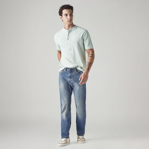 Image of Men's 505 Blue Straight fit mid Rise Jeans
