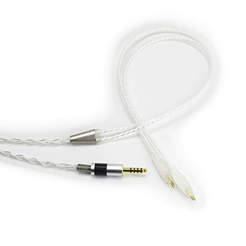 Symmetrisches Kabel, 4,4 mm, 6N OCC Kupfer, einzelnes Kristall, versilbert, 4,4 mm, symmetrisches Kabel, kompatibel mit Sennheiser HD650, HD600, HD580, HD660S, HD58X, Massdrop HD6XX Kopfhörern.