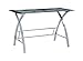 Powell 942-240 World Map Printing Curved X-Sided Computer Desk