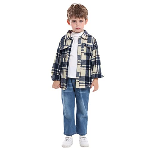 Kids Cartoon Coat Toddler Boys Long Sleeve Winter Autumn Shirt Tops Coat Outwear For Babys Clothes Plaid Light2