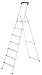 Produktbild Hailo L40 BasicLine Alu-Sicherheits-Stehleiter, 7 Stufen, EasyClix, schwarzer Haltebügel, Eimerhaken, silber, made in Germany, 8140-707