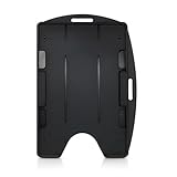 5 Pack - Specialist ID Black Dual Card ID Badge Holder - Holds 2 Cards - Rigid Hard Plastic