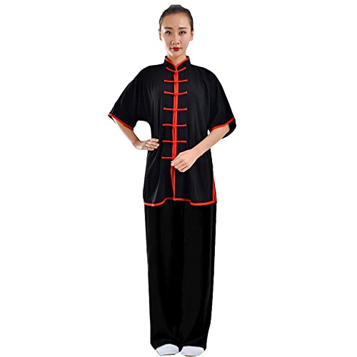 ZooBoo Unisex Cotton Blend Short Sleeves Tai Chi Suit Morning Exercise Uniform Kung Fu Clothing