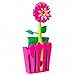 Vigar Flower Power 3-in-1 Kitchen Sink Caddy Set, Flower-Shaped Dish Brush, Sponge, Fence-shaped Holder and Suction Cup, Ideal Sink Organizer, Pink