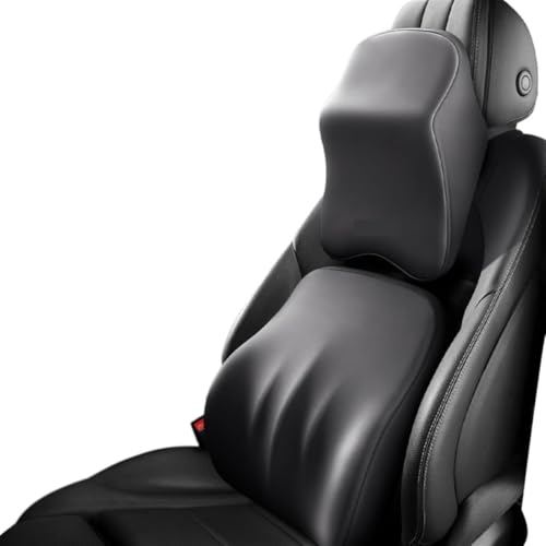 Image of TOPABYTE 2 Set Combo Car Neck & Back Pillow Memory Foam Support Cushion, Neck Pillow for Car Headrest, Car Seat Back Support for Long Drives, Cars Pillows for Back Side Comfort, Universal Fit Design