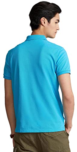 Image of Polo Ralph Lauren Men Custom Fit Mesh Pony Logo Shirt (L, CoveBlue)
