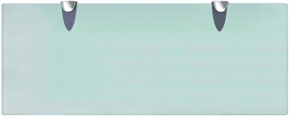 Floating Shelf Set of 2 Clear Tempered Safety Glass, Zinc Alloy Brackets, 19.7x19.7 Inch Rectangular Wall Mounted Display for Bathroom, Kitchen, Living Room Decor