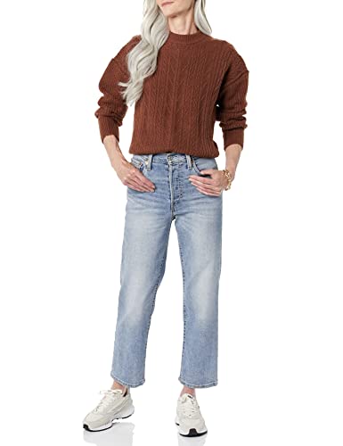 Image of Amazon Essentials Women's Soft-Touch Modern Cable Crewneck Sweater (Available in Plus Size)