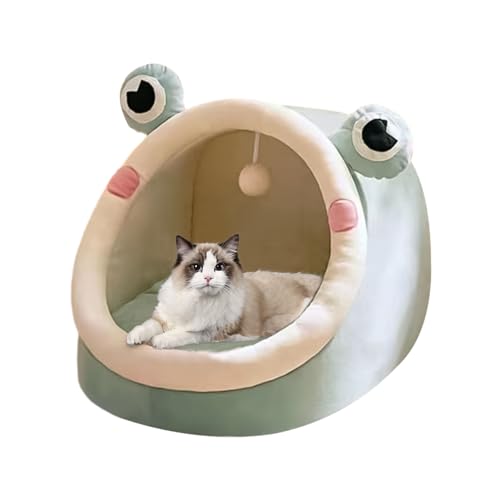 HUNYA Cueva de Cama para Gatos - para Dormir de Felpa semicerrado - Cama para Mascotas con cojín extraíble, para Perrera, Cama para Gatos y Perros pequeños